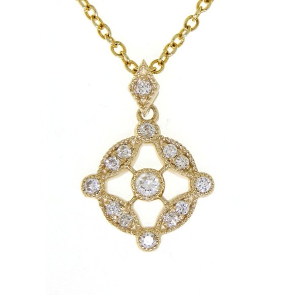 Cosmic Diamonds Jewelry - Real Diamond Party Wear Unique Pendant Yellow Gold